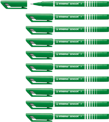 Fineliner Stabilo Sensor 189/36 F groen - Waterbasis, 0,3mm
