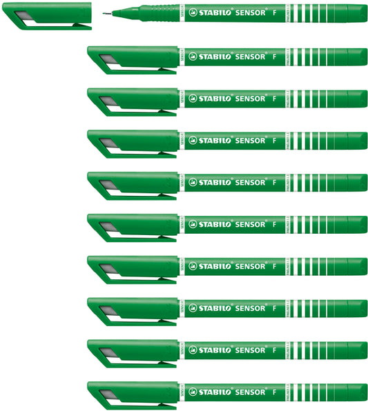 Fineliner Stabilo Sensor 189/36 F groen - Waterbasis, 0,3mm