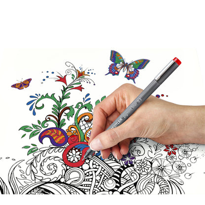 Staedtler pigment 308 fineliner 0,5 mm zwart, 6 stuks - 2