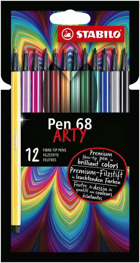 Stabilo Pen 68 Arty Viltstift 1mm assorti 12 stuks