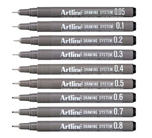 Artline technische fineliner 0,05mm zwart, waterbasis, veilig gebruik