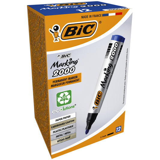 Viltstift Bic 2000 ecolutions rond 1.7mm blauw