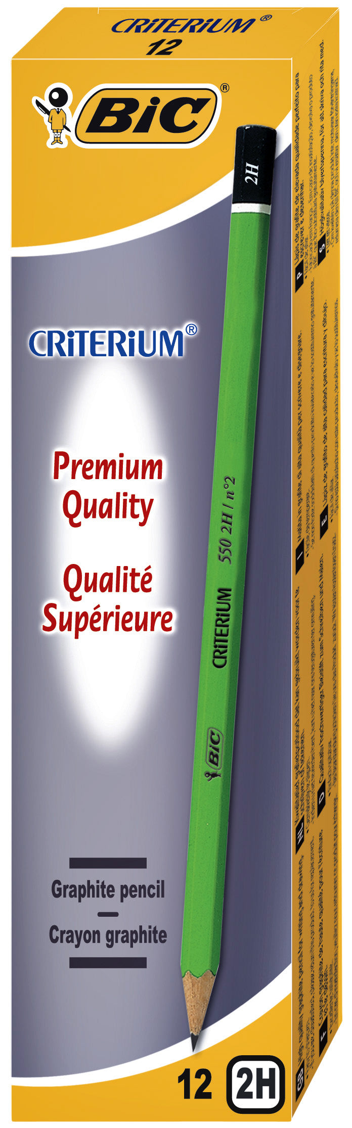 Potlood Bic Criterium 550 2H - Zeskantig grafietpotlood - 2