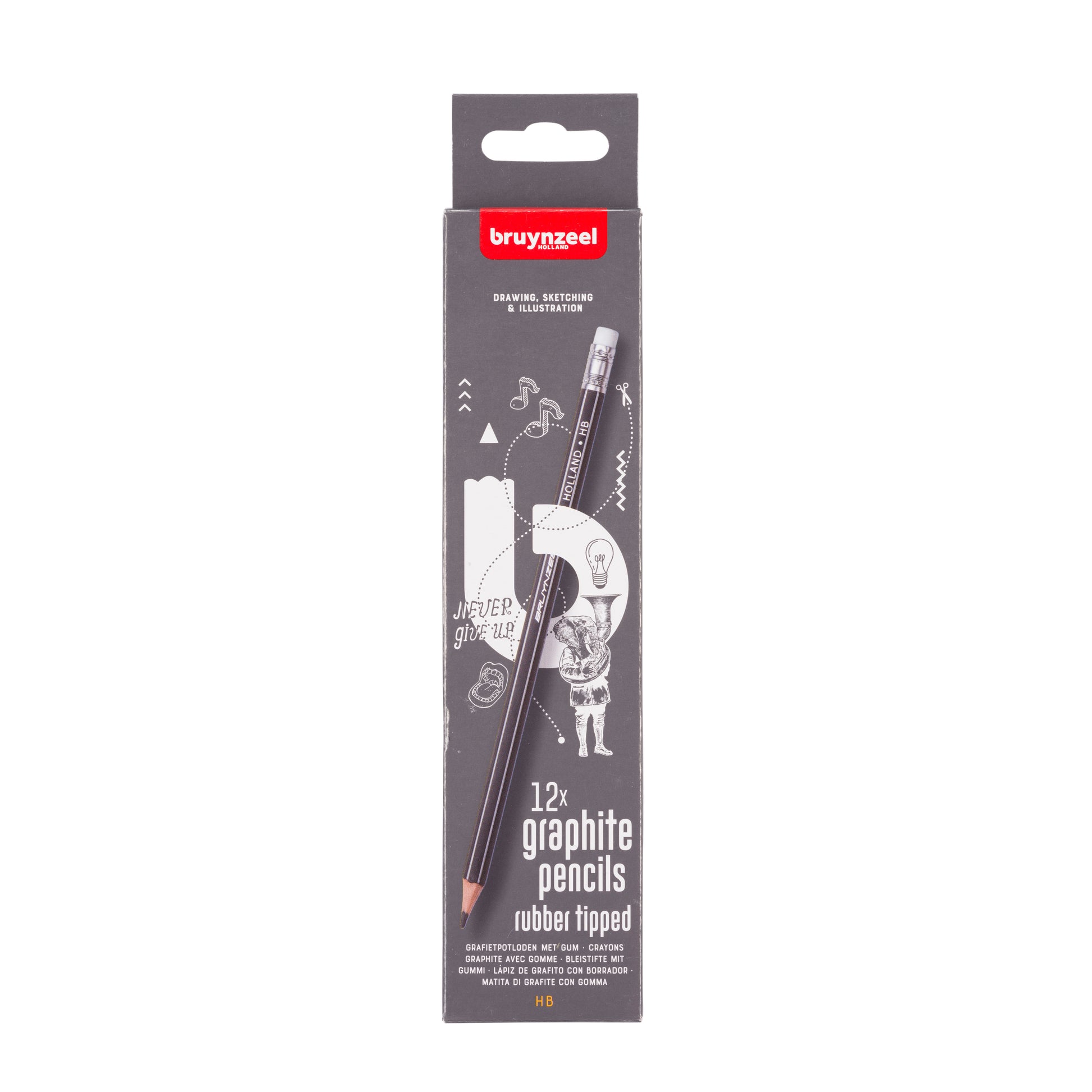 Bruynzeel Teens grafietpotlood 2H, 6 stuks