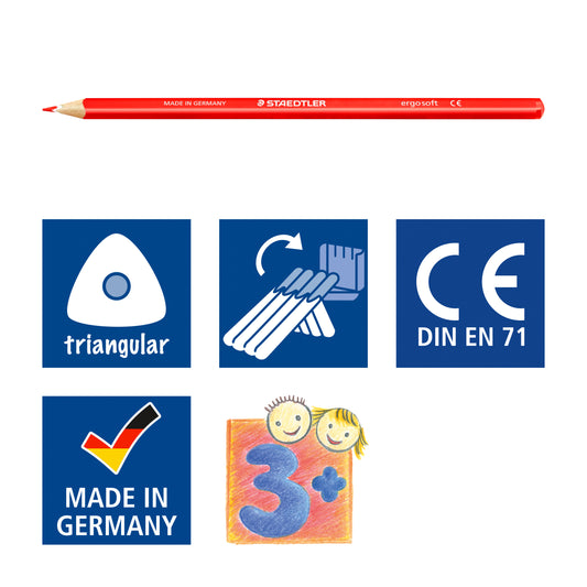 Staedtler Ergosoft Driekant Kleurpotloden 12 stuks