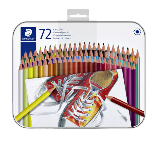 Staedtler 72-kleuren Zeskantige Kleurpotloodset in Metalen Etui