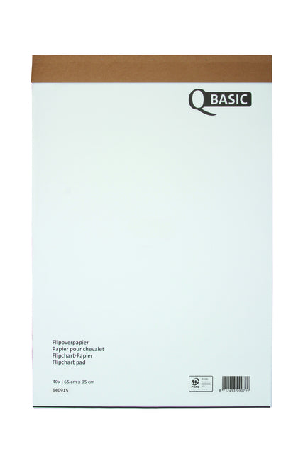 Flipoverpapier Qbasic 65x95cm, blanco/geruit, 74gr
