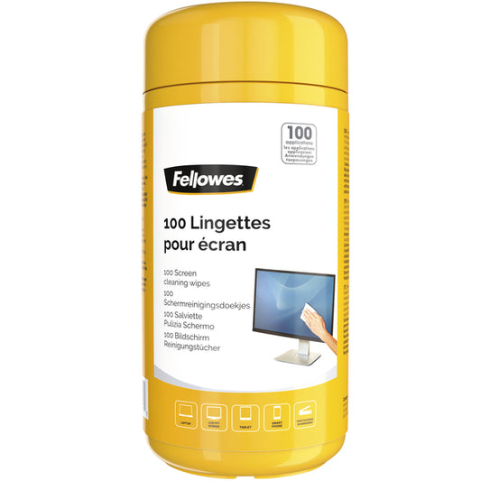 Fellowes Schermreinigingsdoekjes Dispenser, 100 Stuks