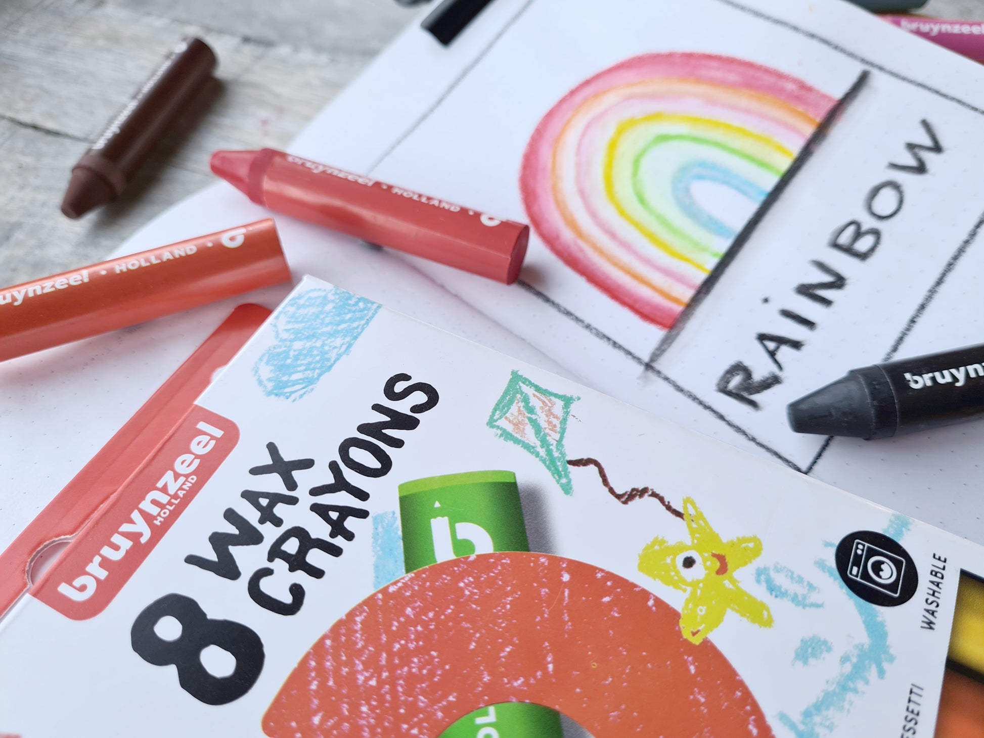 Bruynzeel Kids Waskrijtset van 8 kleuren - 4