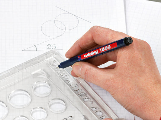 Edding 1800 Fineliner 0,25mm zwart voor schetsen en schrijven - 2