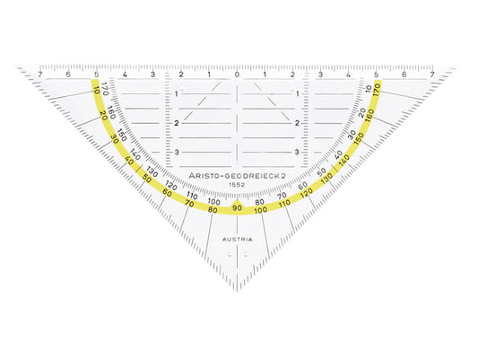 Aristo Geodriehoek 1552 van Transparant Plexiglas 160mm