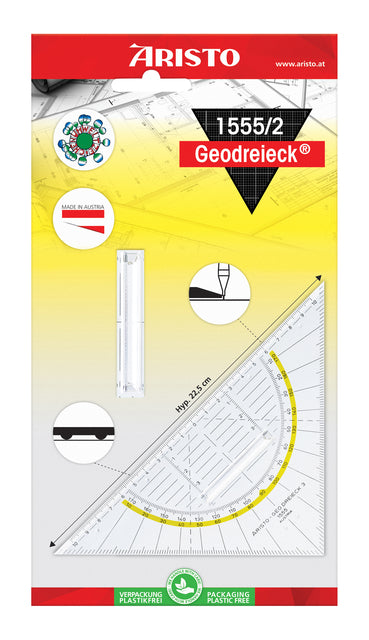 Aristo Geodriehoek 1552 van Transparant Plexiglas 160mm - 2