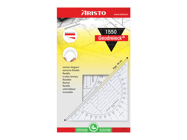 Flexibele onbreekbare Geodriehoek Aristo 1550 160mm - 2