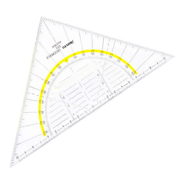 Aristo Geodriehoek 1555/2 225mm met Greep en Inktnoppen