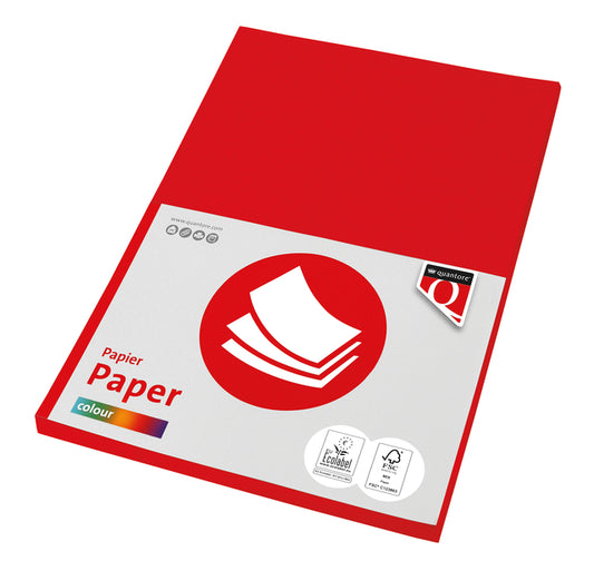 Kopieerpapier Quantore Col-100 A4 120gr felrood