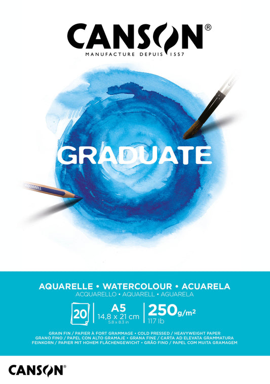 Aquarelblok Canson Grad A5 20 vel 250 g/m²