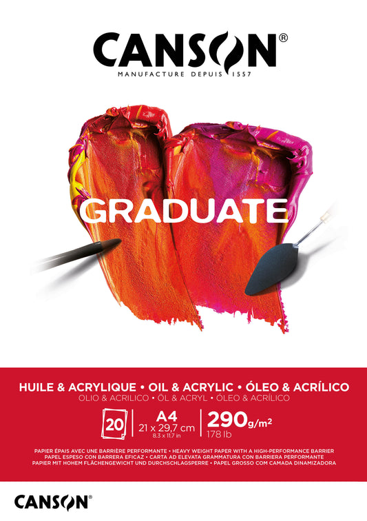 Canson Olie- en Acrylblok A4, 20 Vel, 290 g/m²