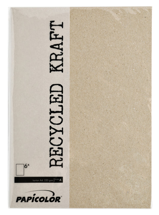 Kraftpapier Papicolor A4 220gr Grijs, Gerecycled voor Hobby en Print