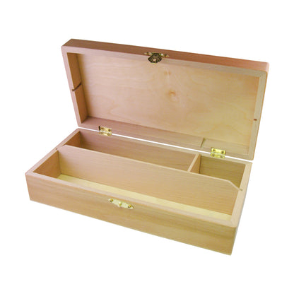 Tekendoos beukenhout 27x15x8cm met 3 vakken - 2