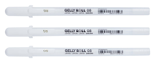 Sakura Gelly Roll White 08 Set van 3 - Op donker papier en decoraties