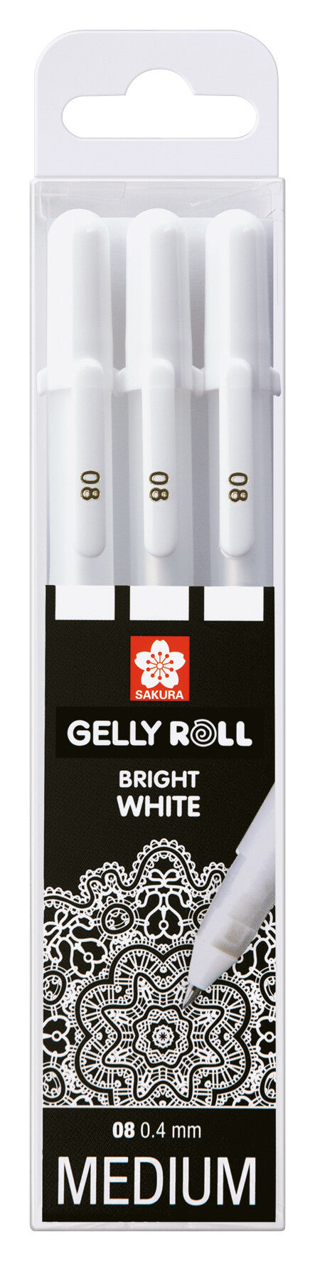 Sakura Gelly Roll White 08 Set van 3 - Op donker papier en decoraties - 2