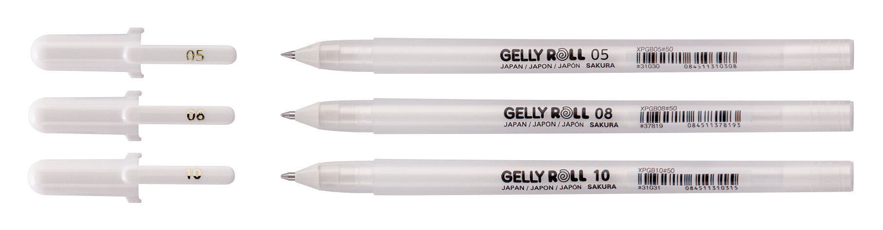 Set van 3 witte Sakura Gelly Roll pennen in verschillende diktes - 3