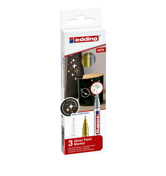 Viltstift edding 751 Lak Ronde 1-2mm Metallic Assorti