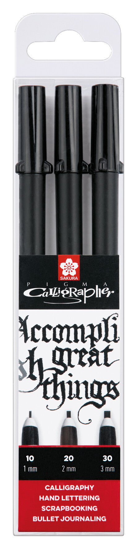 Sakura Pigma Calligrapher Set, 3 puntdiktes (1, 2 en 3 mm)