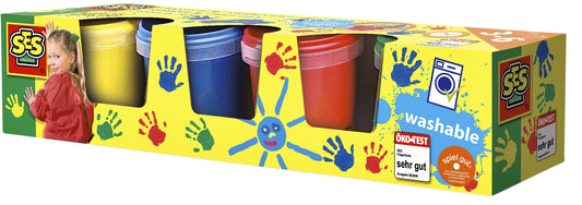 Vingerverf Creative 4 Basiskleuren 145ml, Makkelijk uitwasbaar