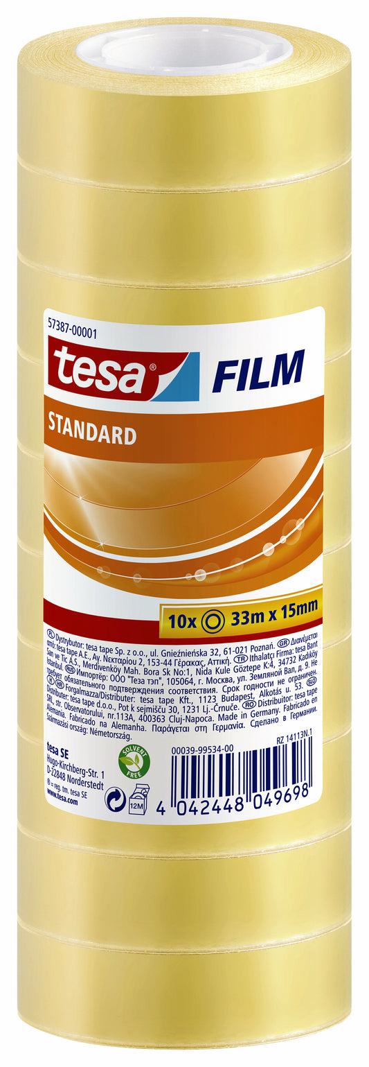 Plakband Tesafilm Standaard 33mx15mm transparant