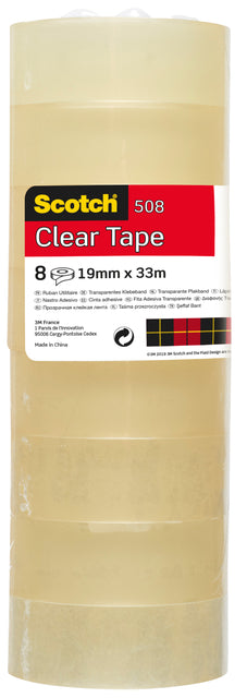 Plakband Scotch 508 transparant 19mmx33m