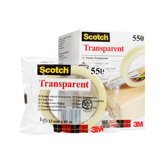 Scotch 550 Transparant Plakband 15mmx66m voor Kantoor en Thuis