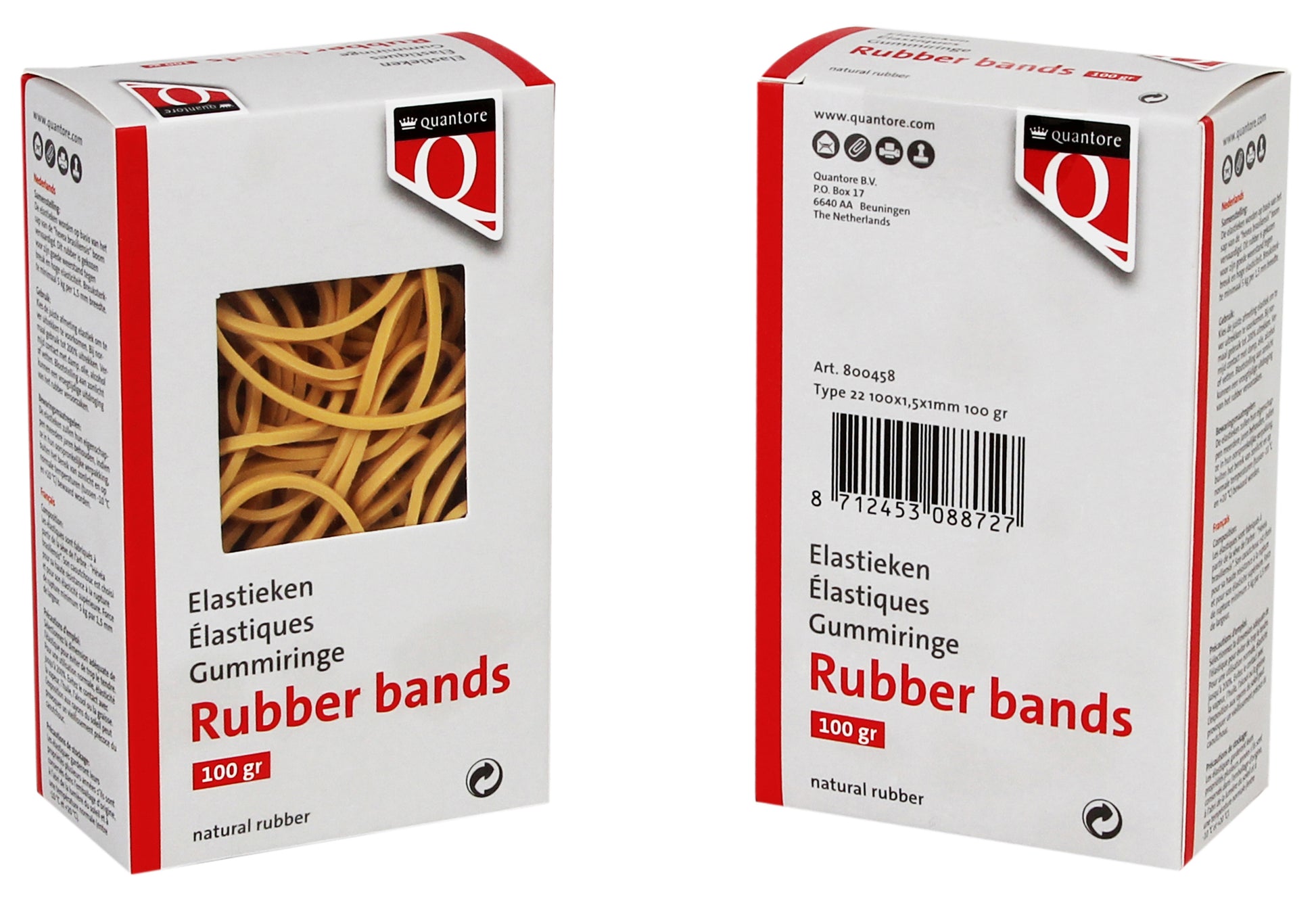 Milieuvriendelijk elastiek Quantore 22 100x1.5x1mm - 2