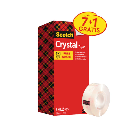 Plakband Scotch Crystal 600 19mmx33m transparant