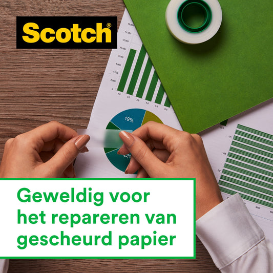 Scotch Magic 810 Plakband 19mmx15m + Dispenser, onzichtbaar en scheurbaar