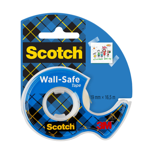 Plakband Scotch 19mmx16.5m op dispenser voor muur en papier