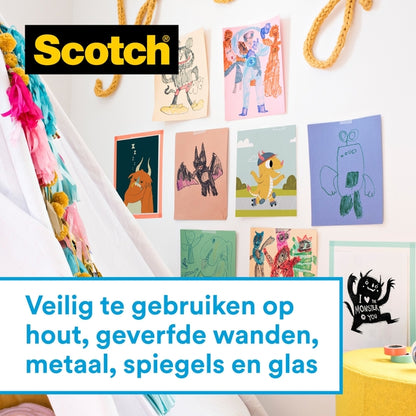 Plakband Scotch 19mmx16.5m op dispenser voor muur en papier - 6