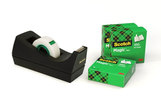 Scotch C38 Zwarte Plakbandhouder met 4 rollen Tape