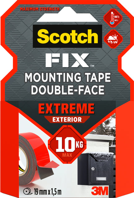 Scotch-Fix Extreme Exterior montagetape 19mm x 1.5m voor buitengebruik
