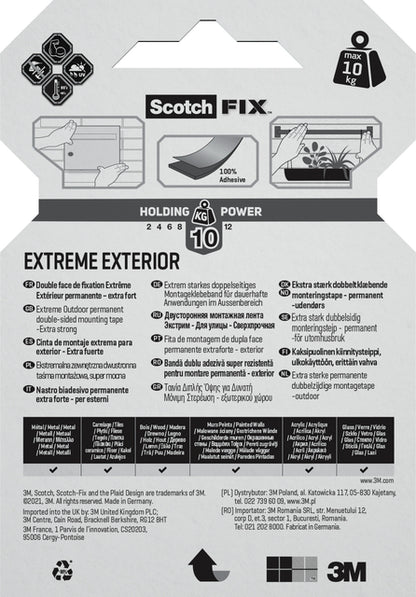 Scotch-Fix Extreme Exterior montagetape 19mm x 1.5m voor buitengebruik - 3