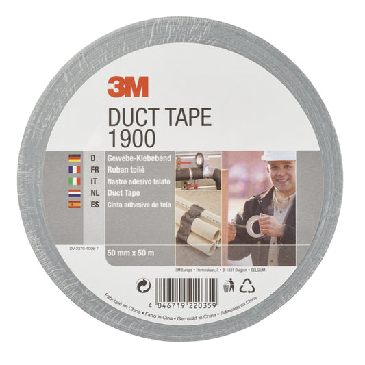 3M 1900 Duct Tape 50mm x 50m Zilver voor veelzijdige toepassingen