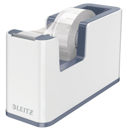 Leitz Wow Plakbandhouder 19mm, Wit/Grijs met Beschrijfbaar Tape