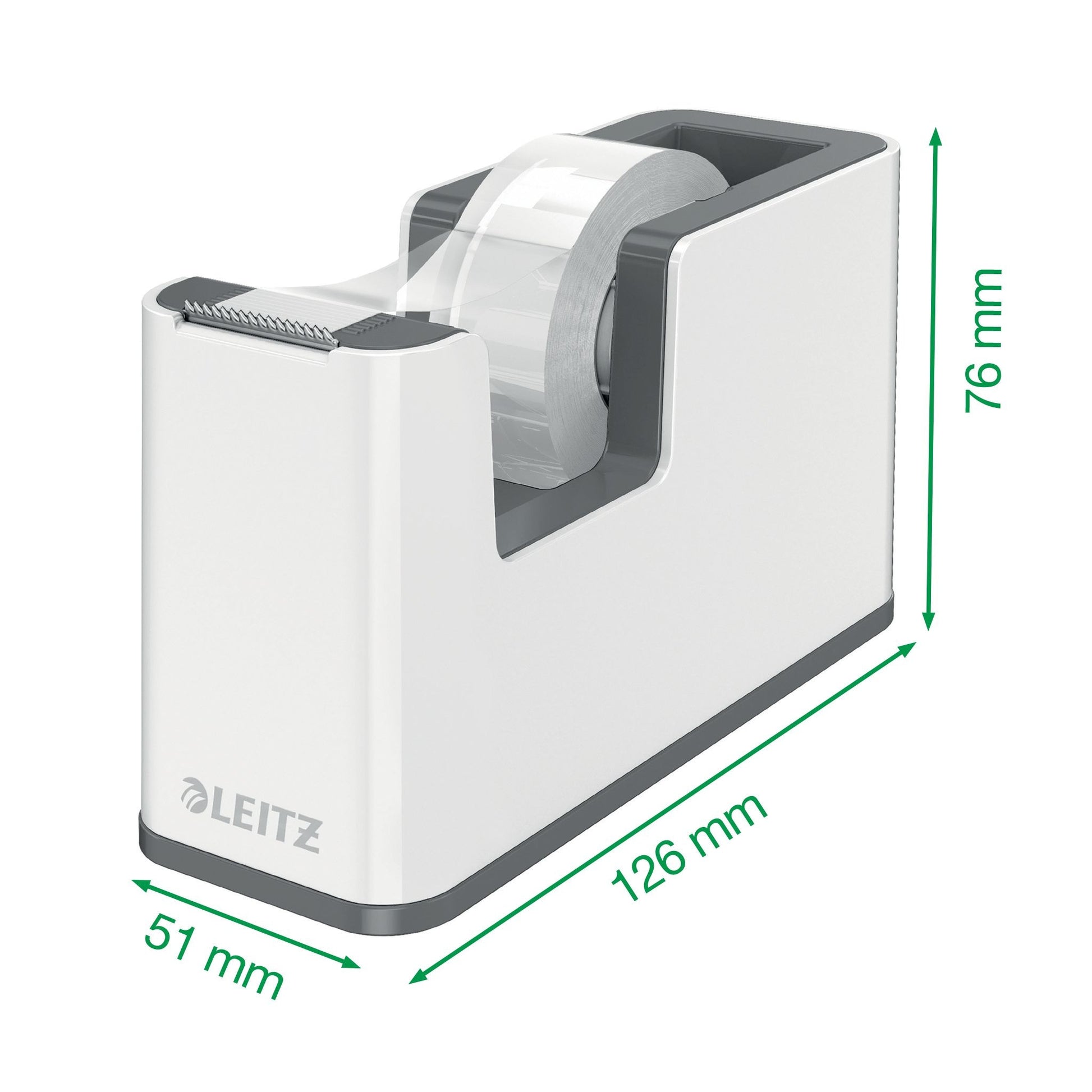 Leitz Wow Plakbandhouder 19mm, Wit/Grijs met Beschrijfbaar Tape - 2