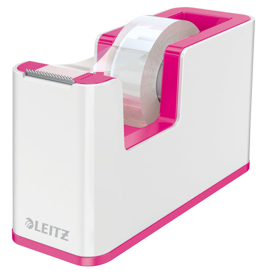 Leitz Wow Plakbandhouder Wit/Roze met 1 rol Magic Tape