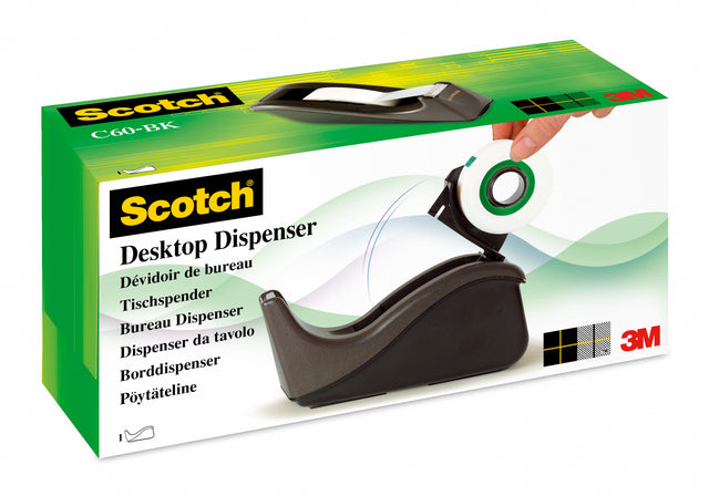 Plakbandhouder Scotch C60 zwart + 1 rol Magic Tape - 3