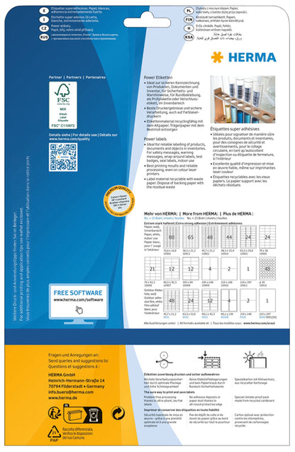 Etiket HERMA Power 10909 105x148mm wit, 100 stuks - 2