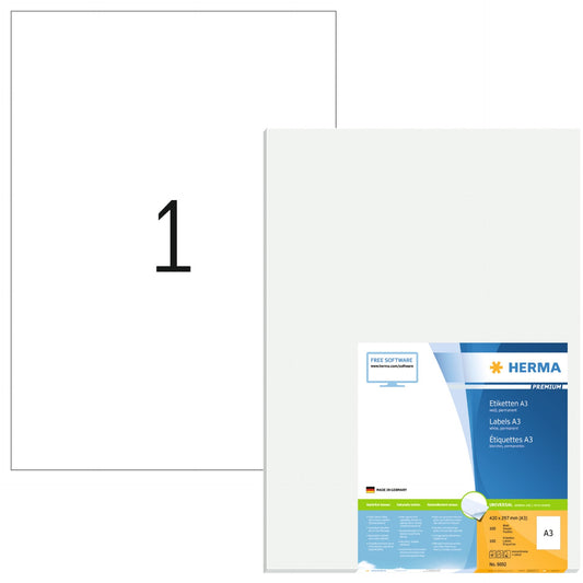 HERMA 8692 A3 Zelfklevende Etiketten 420x297mm, 100 Stuks