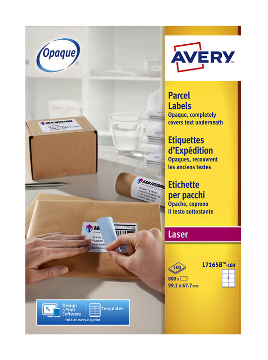 Avery L7165B Blockout Verzendetiketten 99.1x67.7mm, 800 stuks