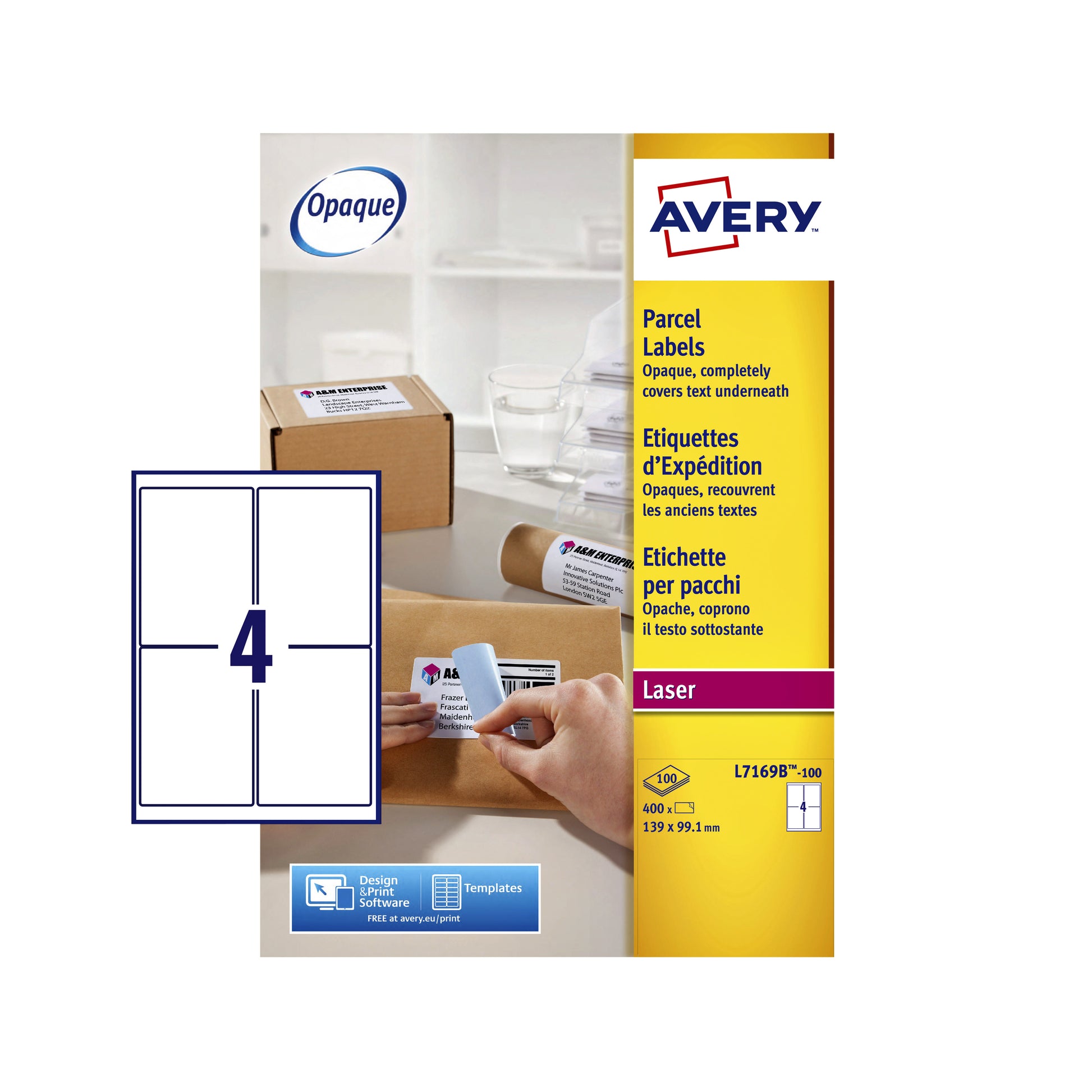 Etiket Avery L7169B 99.1x139mm blockout voor verzenden en hergebruik - 2