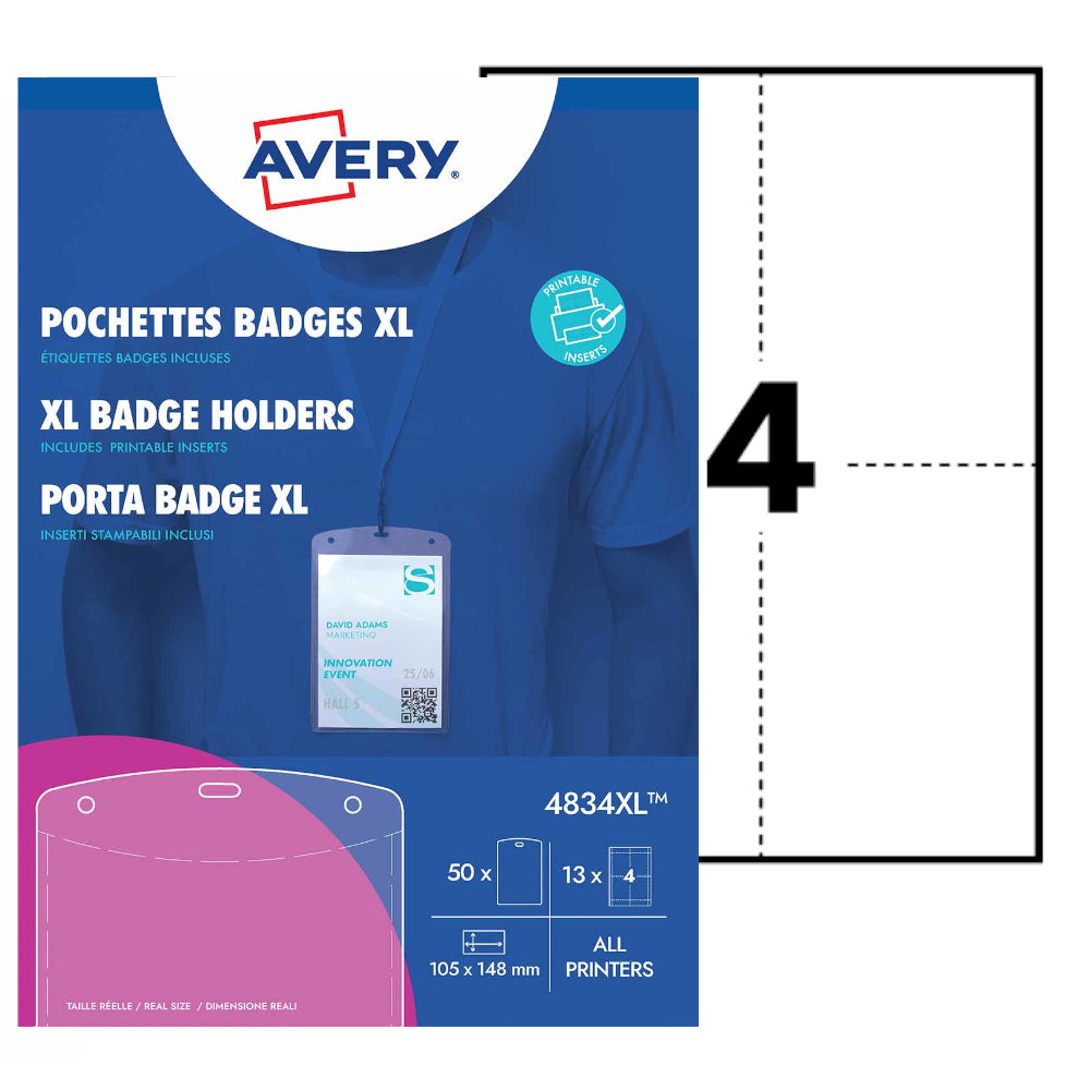 Avery Badge A6 + Insteekkaarten + Lanyard Set - 2